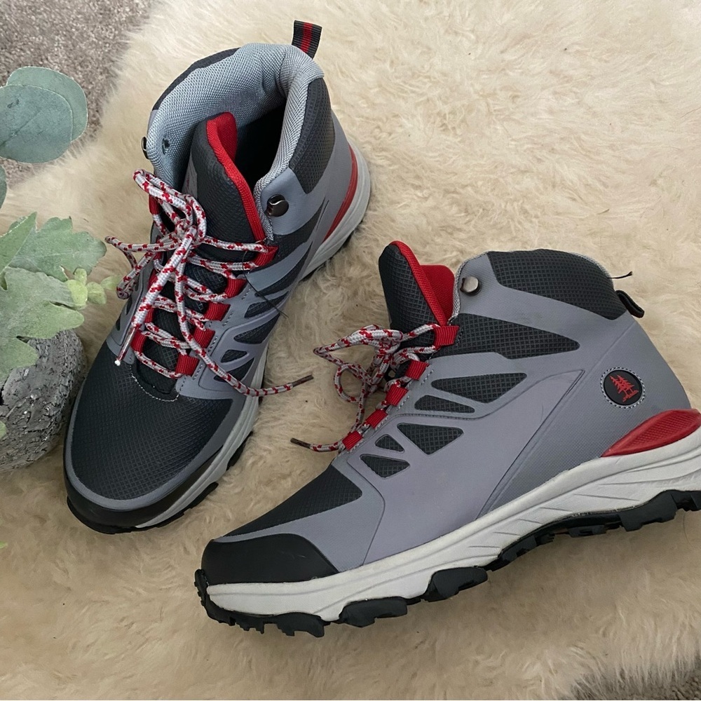 [G.H. Bass] Gray Black & Red High Rise Hiking Boots